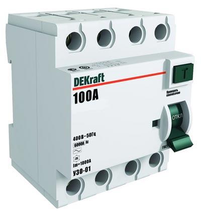 Устройство защитного отключения  4П  25А   30мА  DEKraft  тип АС  6кA