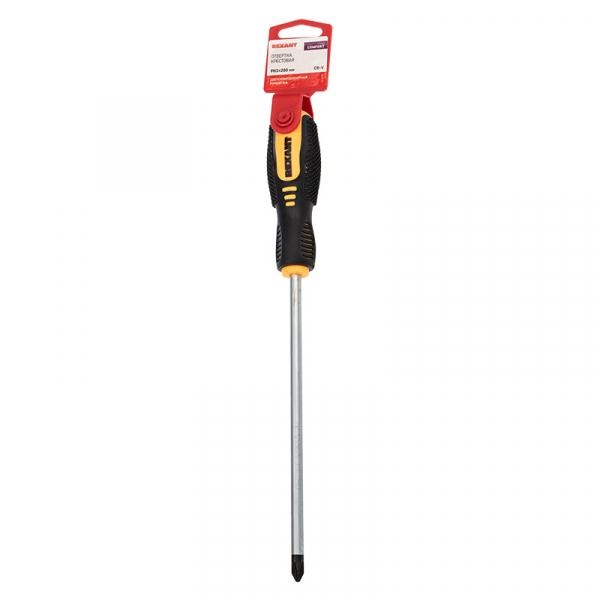 Отвертка крестовая PH 3х200 мм, двухкомпонентная рукоятка REXANT 12-6410